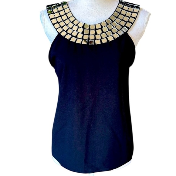 Venus ladies, black sleeveless top Jewel neck line excellent condition size 8 - Picture 1 of 12